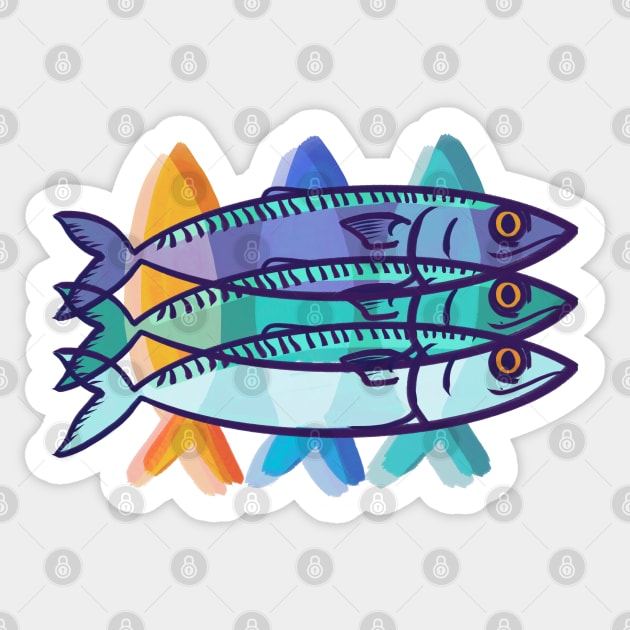 3 stylish mackerels Sticker by Mimie20